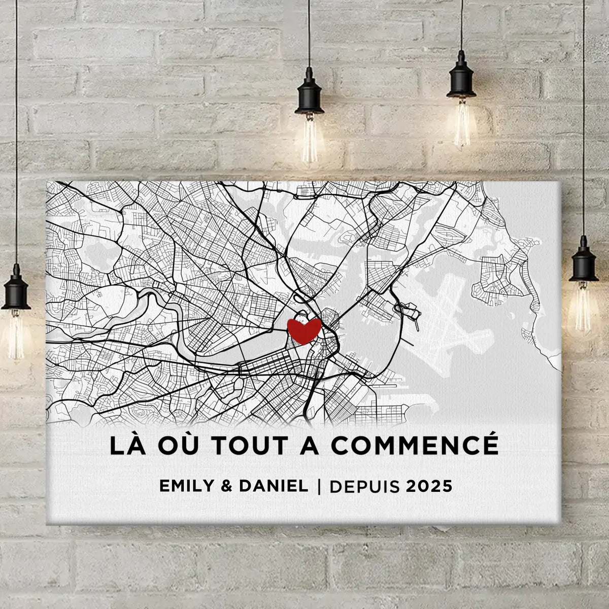 Tableau sur Toile Horizontal Personnalisé Pour Couple – Je Serai Toujours Là