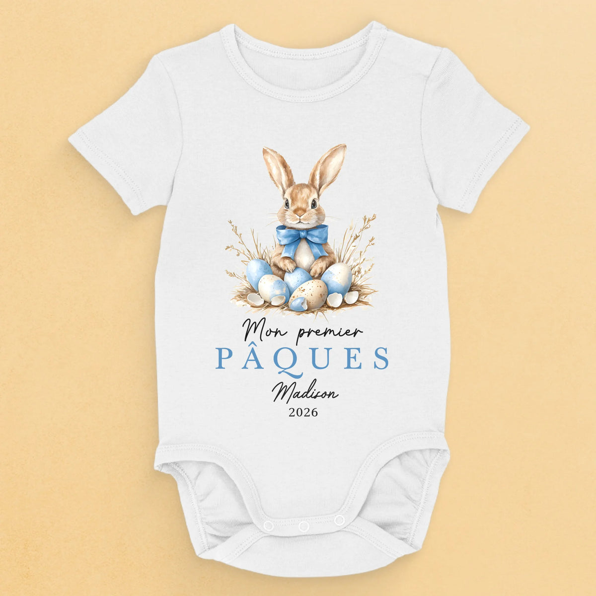 Body Bébé Personnalisé – Cadeau De Pâques Pour Nouveau-Né – Mon Tout Premier Sourire De Printemps