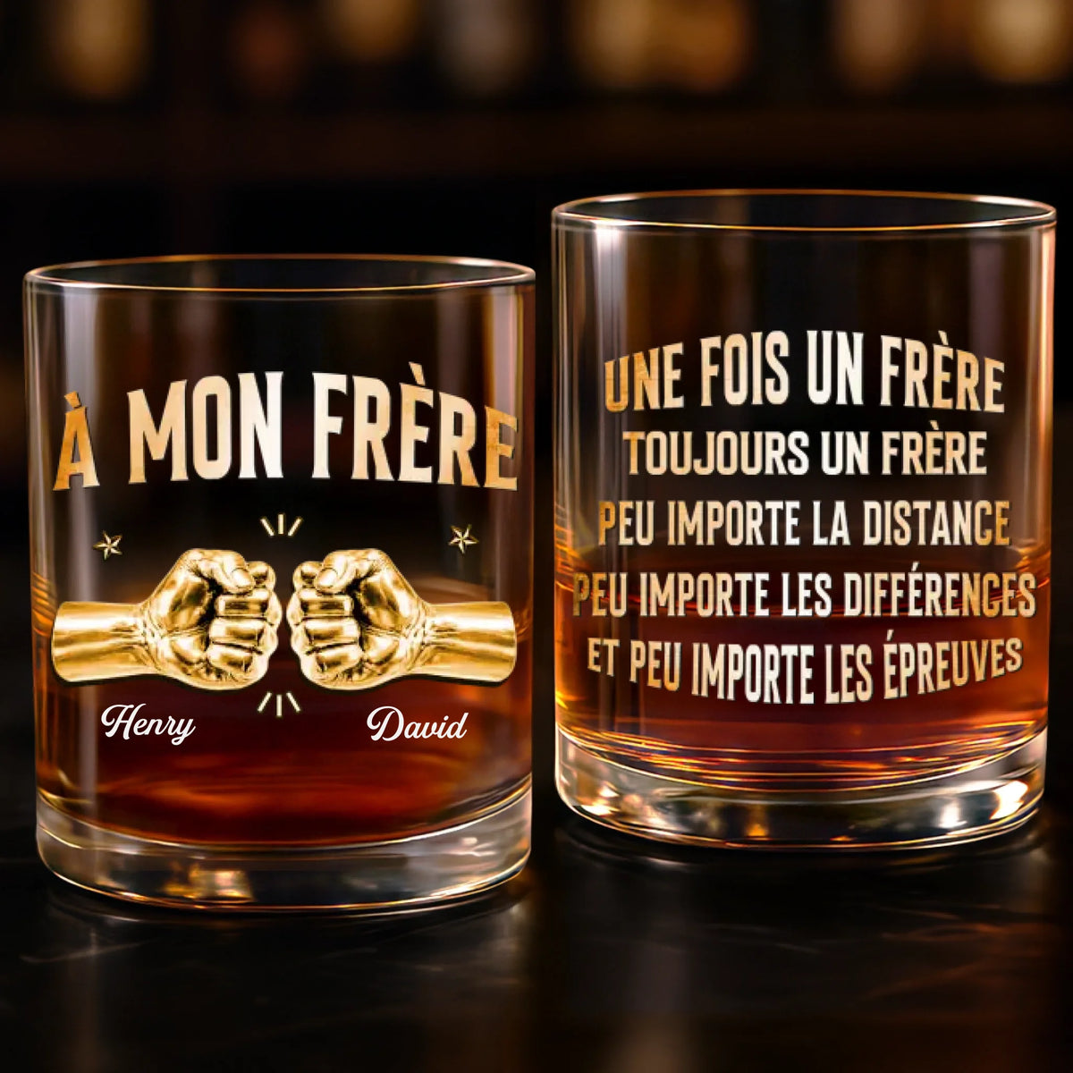 Verre À Whisky Personnalisé – Cadeau Pour Frère – Nous Restons Toujours Unis