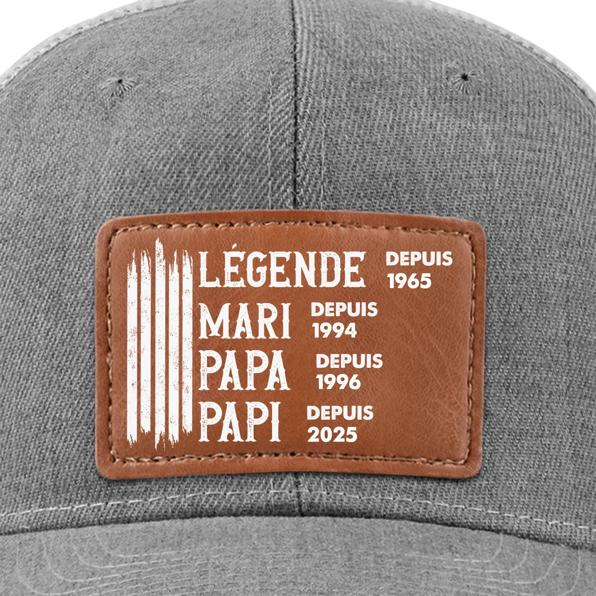 Casquette Avec Patch En Cuir Personnalisée – Cadeau Pour Papa, Papi – L’Homme Que Nous Admirons