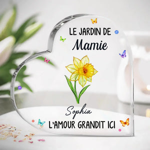 Plaque Acrylique En Forme De Cœur Personnalisée – Cadeau Pour Mamie – L’Histoire D’Un Amour Infini