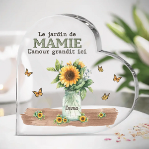 Plaque acrylique en forme de cœur personnalisée – Cadeau pour Mamie – Mes petits-enfants adorés