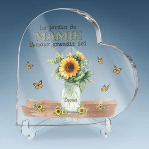 Plaque acrylique en forme de cœur personnalisée – Cadeau pour Mamie – Mes petits-enfants adorés