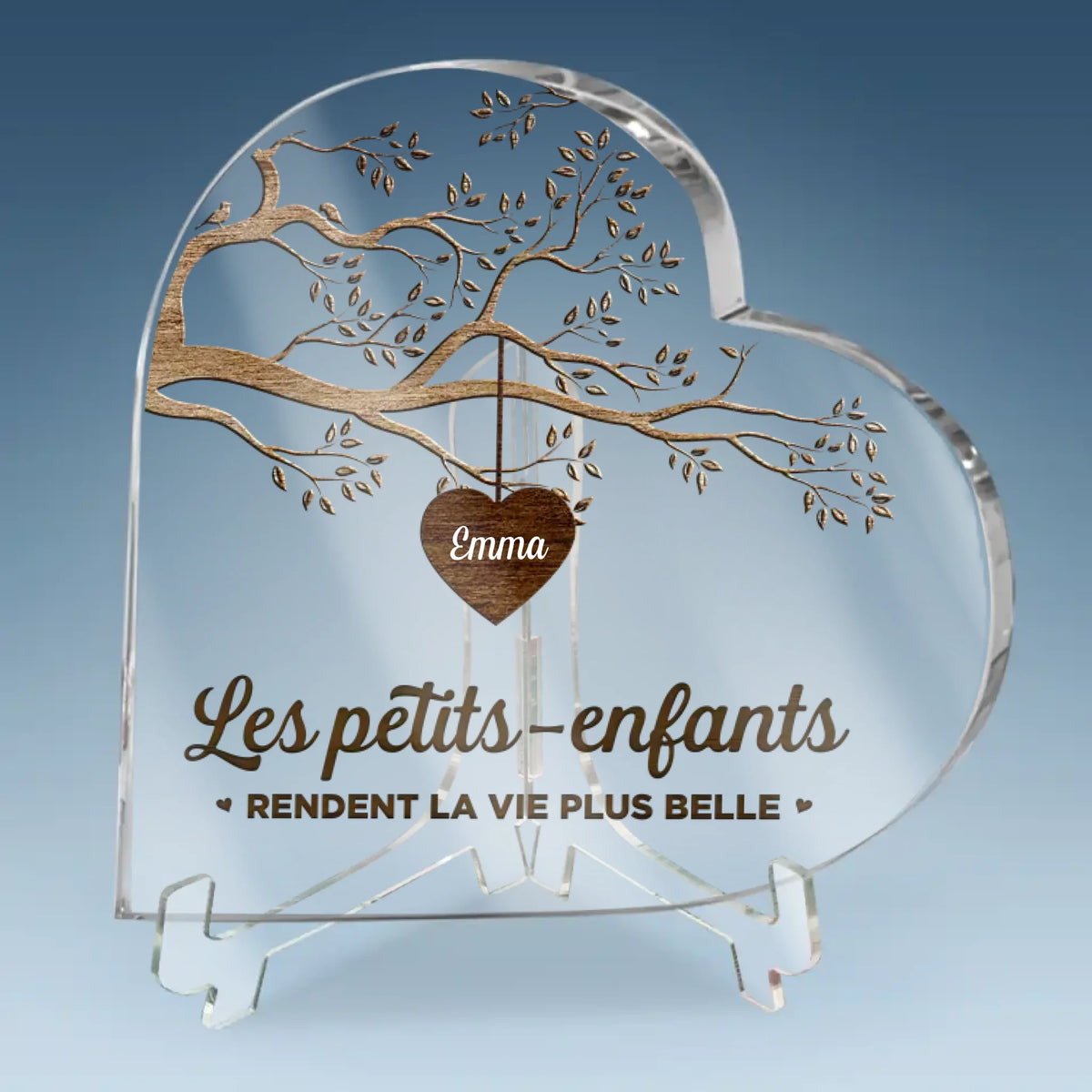 Plaque Acrylique En Forme De Cœur Personnalisée – Cadeau Pour Mamie – Un Amour Partagé Pour Toujours