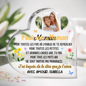 Plaque Acrylique En Forme De Cœur Personnalisée – Cadeau Pour Mamie – Un Cœur Qui S’agrandit