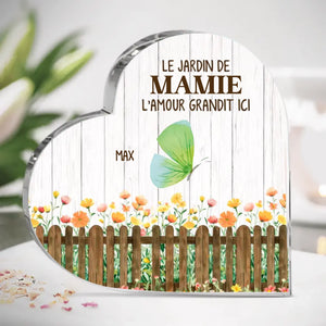 Plaque Acrylique En Forme De Cœur Personnalisée – Cadeau Pour Mamie – Devenir Mamie Avec Grâce
