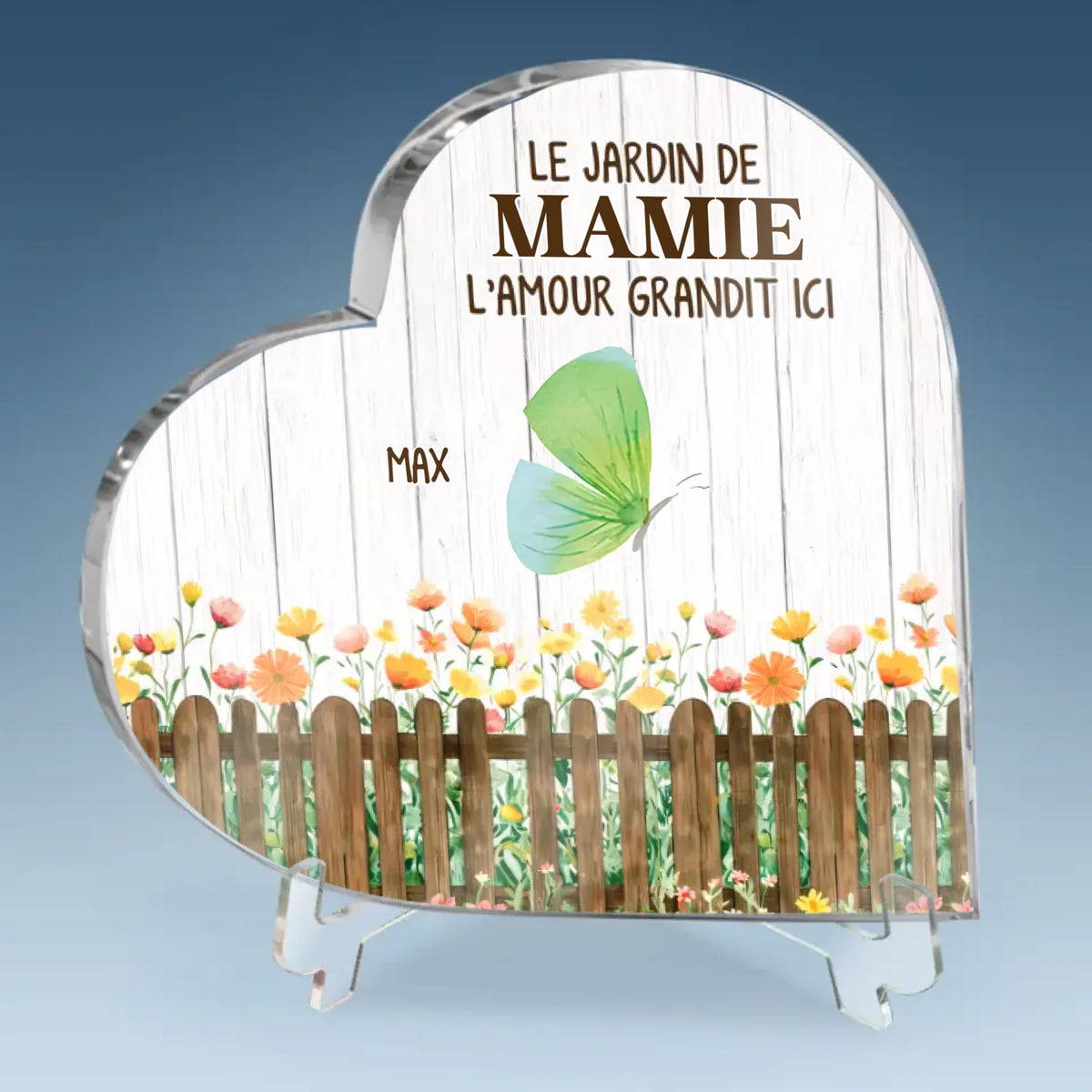 Plaque Acrylique En Forme De Cœur Personnalisée – Cadeau Pour Mamie – Devenir Mamie Avec Grâce