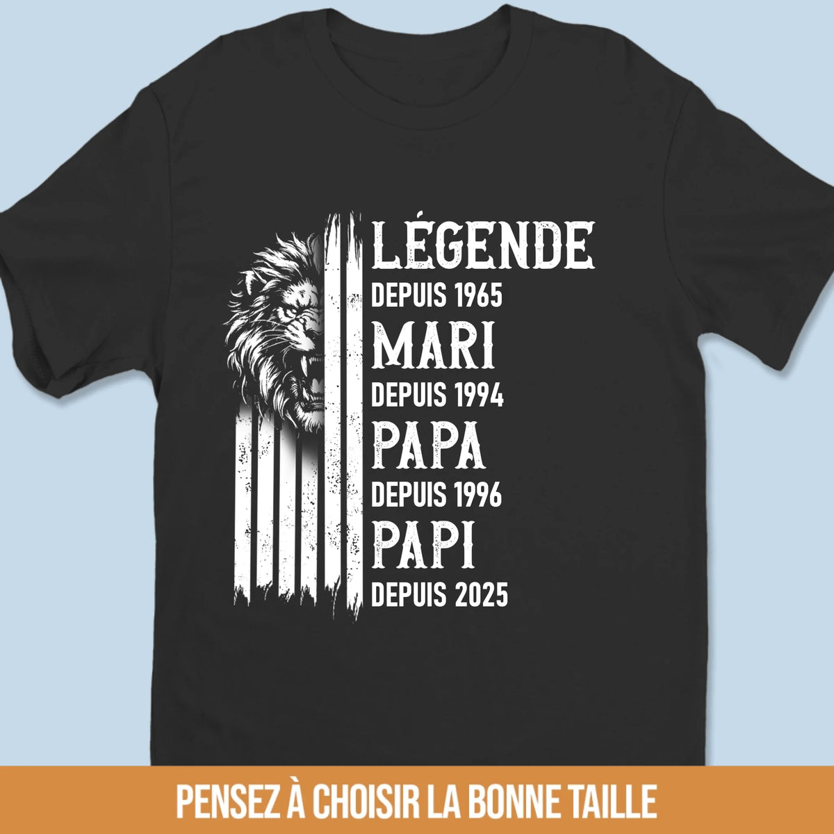 T-Shirt Unisexe Personnalisé – Cadeau Pour Papi, Papa – Chaque Titre Renferme Une Histoire