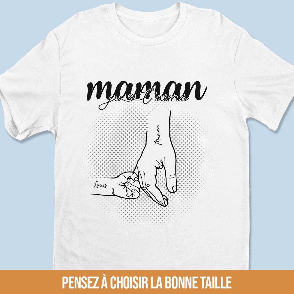 T-Shirt Unisexe Personnalisé – Cadeau Pour Maman, Mamie - L’amour Commence Avec Mamie
