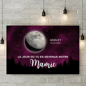 Toile Horizontale Personnalisée – Cadeaux Pour Mamie, Maman – Grâce À Mamie L’Amour Grandit