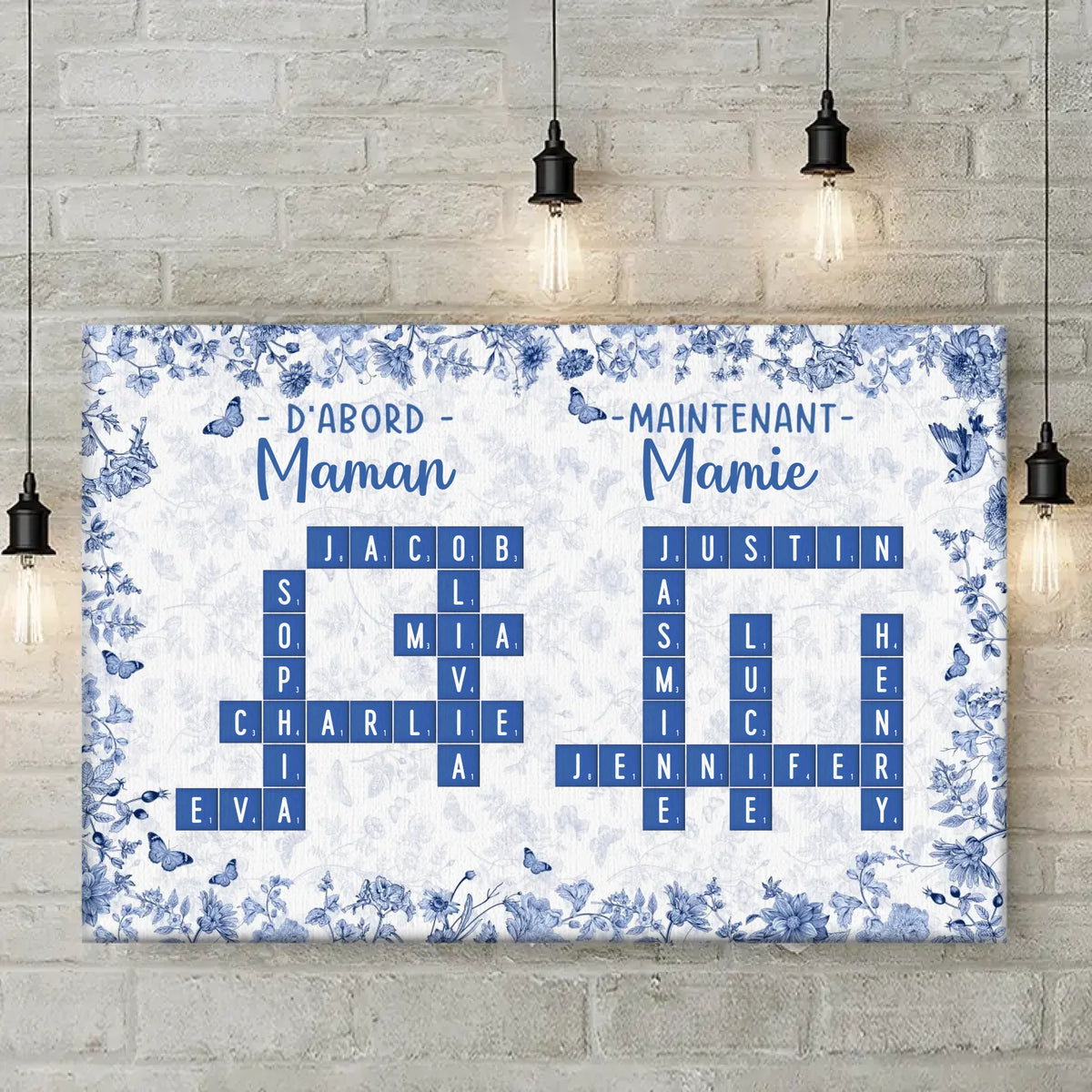 Toile Horizontale Personnalisée – Cadeau Pour Mamie, Maman – Ma Plus Belle Récolte, C'est Ma Famille