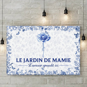 Toile Horizontale Personnalisée – Cadeau Pour Mamie, Maman – Un Jardin S'épanouit Avec Amour