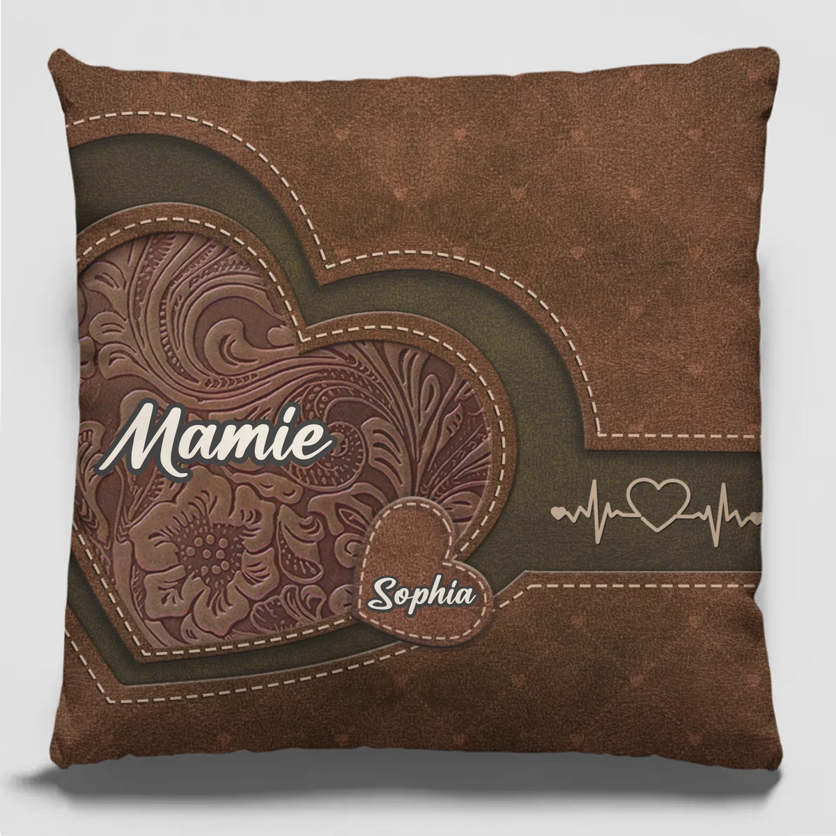 Coussin Personnalisé – Cadeau Pour Mamie – Chaque Battement De Cœur Pense À Toi