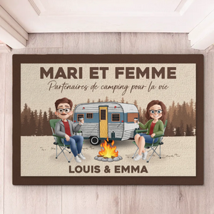 Paillasson Personnalisé – Cadeau Pour Couple – Camper Avec Toi Rend Tout Plus Heureux