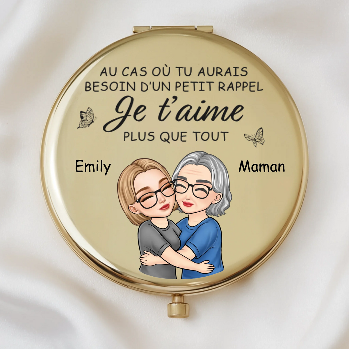Miroir Compact Personnalisé – Cadeaux pour Fille – Rayonnante à l'intérieur comme à l'extérieur