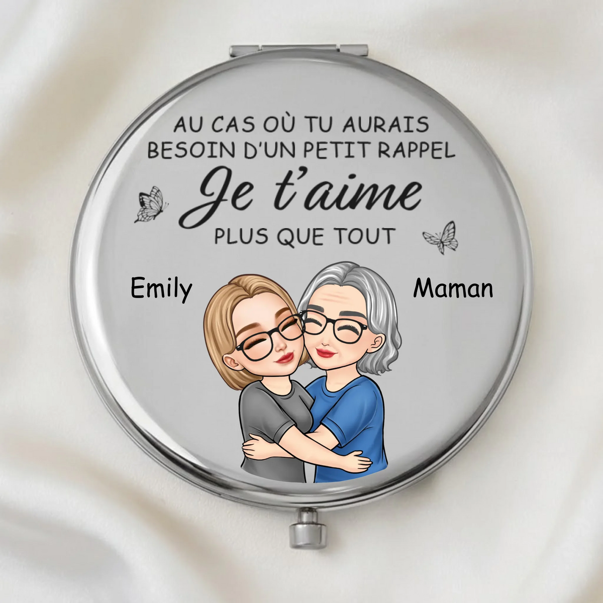 Miroir Compact Personnalisé – Cadeaux pour Fille – Rayonnante à l'intérieur comme à l'extérieur
