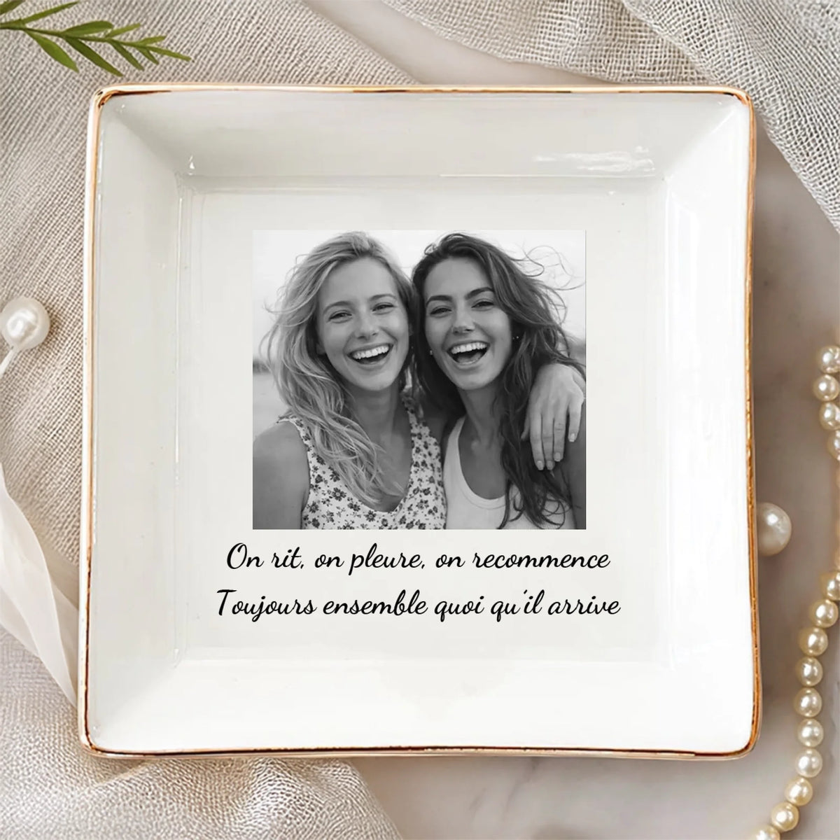 Vide-Poche À Bijoux Personnalisé - Cadeau Pour Meilleures Amies, Sœurs – Toujours Là L’une Pour L’autre