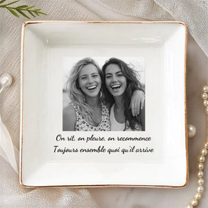 Vide-Poche À Bijoux Personnalisé - Cadeau Pour Meilleures Amies, Sœurs – Toujours Là L’une Pour L’autre