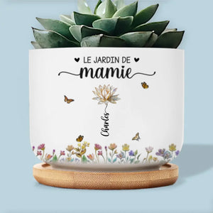 Pot de Fleurs en Céramique Personnalisé – Cadeau pour Maman, Mamie – Créé Spécialement Pour La Femme de Notre Famille