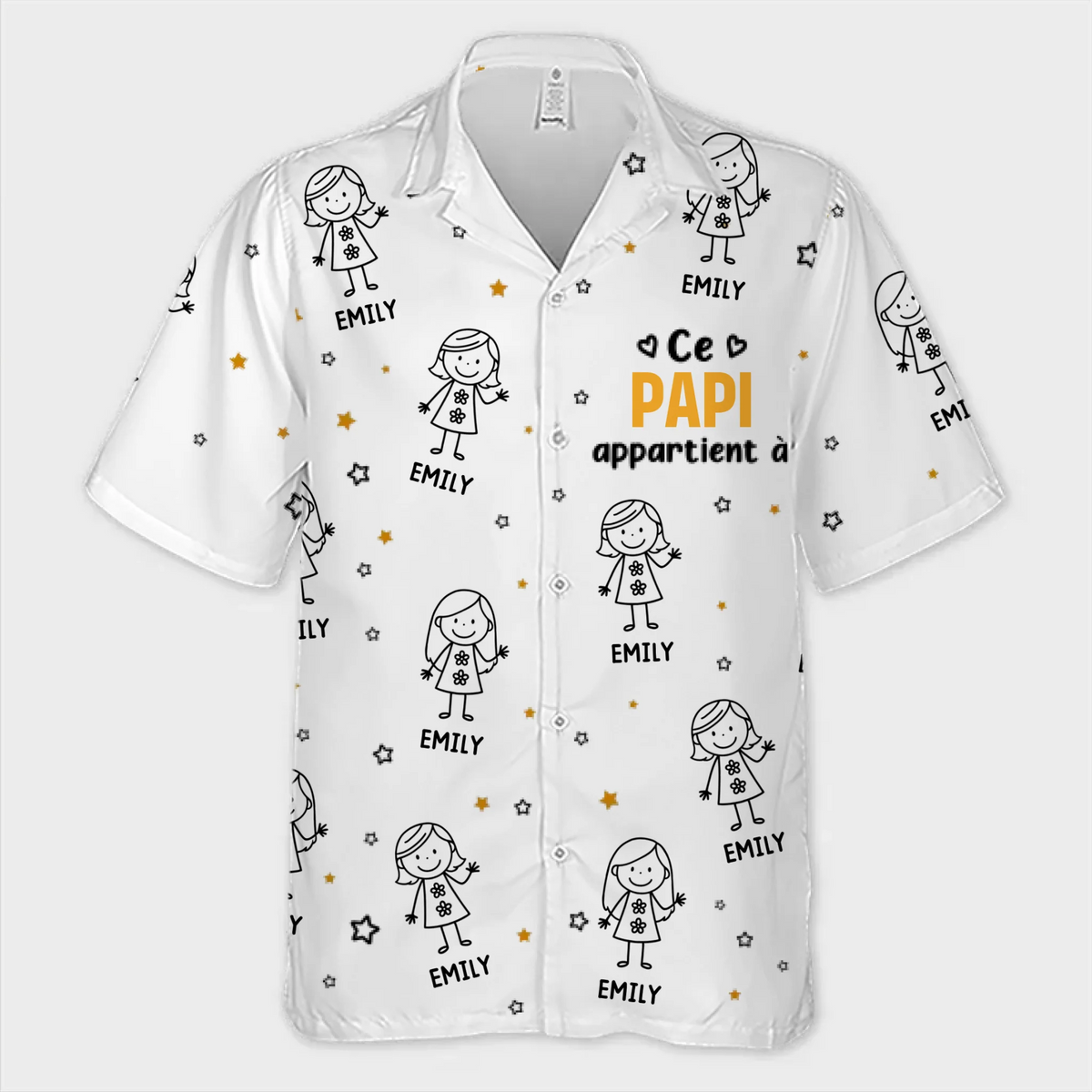 Chemise Hawaïenne Personnalisée – Cadeau Pour Papa, Papi – Des Générations D’Amour