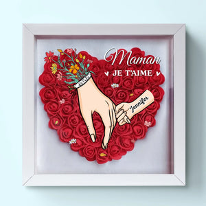 Boîte Cadre Florale Personnalisée – Cadeau pour Maman – Nous Aimons Maman Plus Que Tout