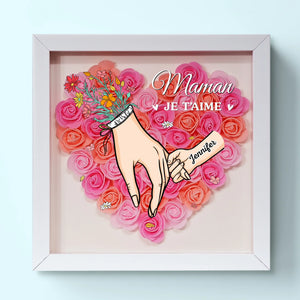Boîte Cadre Florale Personnalisée – Cadeau pour Maman – Nous Aimons Maman Plus Que Tout