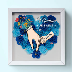 Boîte Cadre Florale Personnalisée – Cadeau pour Maman – Nous Aimons Maman Plus Que Tout