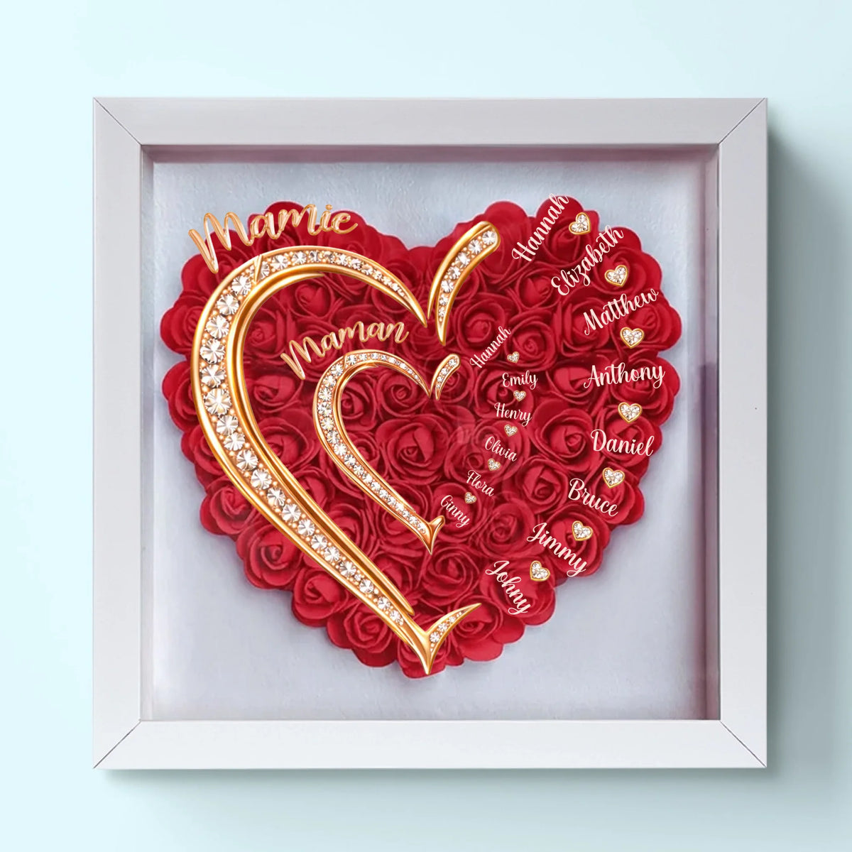 Boîte Cadre Florale Personnalisée – Cadeau pour Maman – Le Tableau Représente L'amour Maman