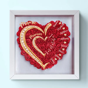 Boîte Cadre Florale Personnalisée – Cadeau pour Maman – Le Tableau Représente L'amour Maman