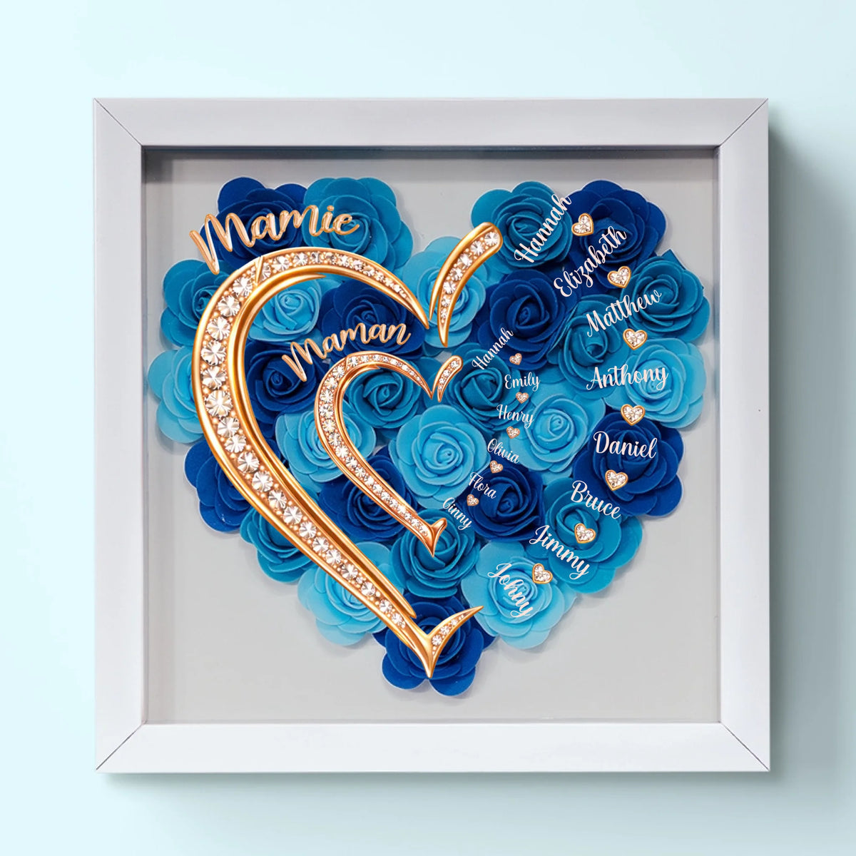 Boîte Cadre Florale Personnalisée – Cadeau pour Maman – Le Tableau Représente L'amour Maman
