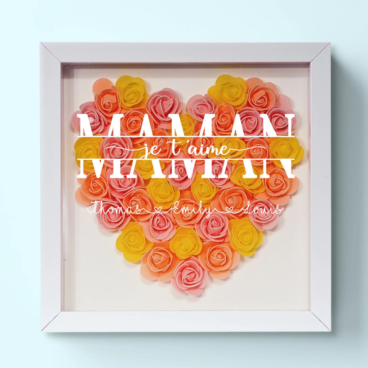 Boîte Cadre Florale Personnalisée – Cadeau pour Maman – L'amour Sublime D'une Mère