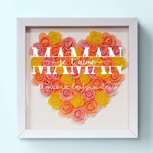 Boîte Cadre Florale Personnalisée – Cadeau pour Maman – L'amour Sublime D'une Mère