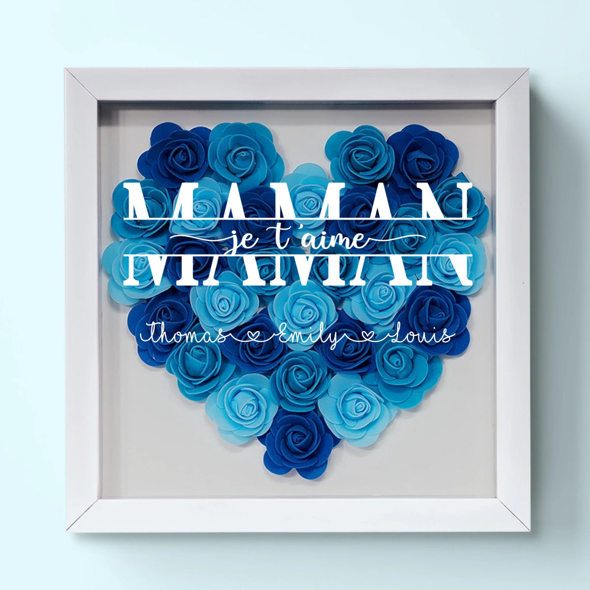 Boîte Cadre Florale Personnalisée – Cadeau pour Maman – L'amour Sublime D'une Mère