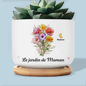 Pot de Fleurs en Céramique Personnalisé – Cadeau pour Maman, Mamie – Le Plus Beau Jardin De Fleurs De Maman et Mamie